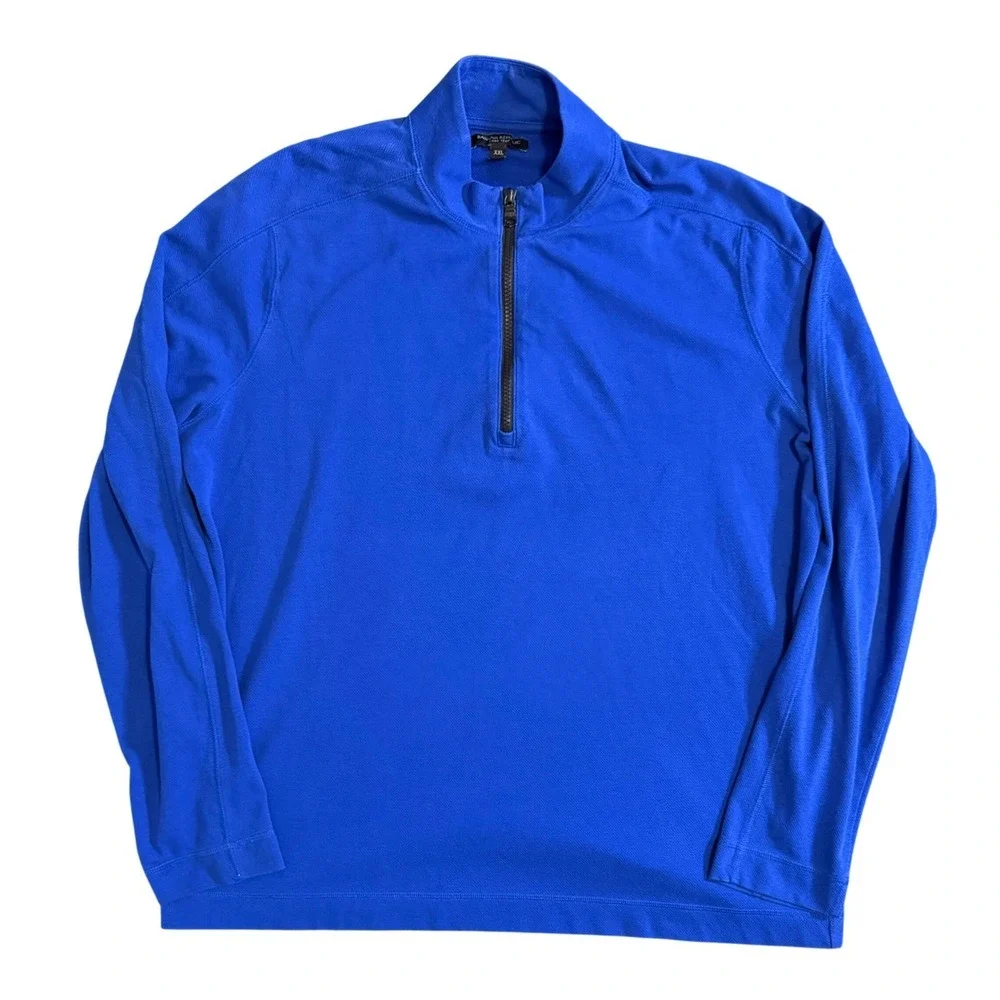 Banana Republic Core Temp Quarter Zip Pullover Mens XXL Blue 654536-01 Stretch